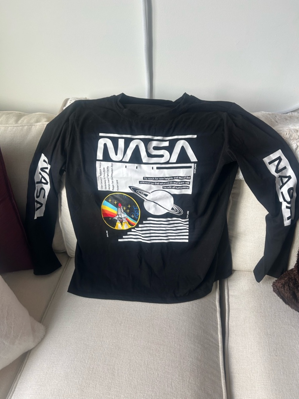 NASA Logo Black Long-Sleeve Graphic Tee